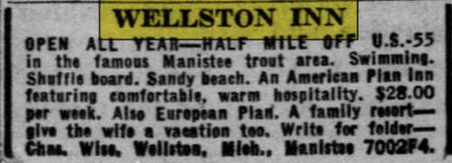 Wellston Inn - May 1949 Ad (newer photo)